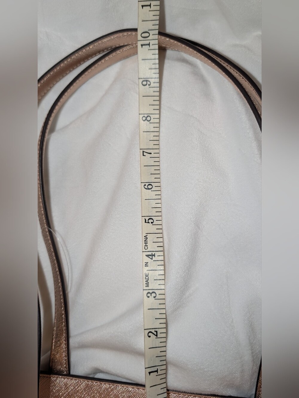 Kate Spade Rose Gold Glitter Fabric Shoulder Tote Bag EUC - Picture 13 of 13